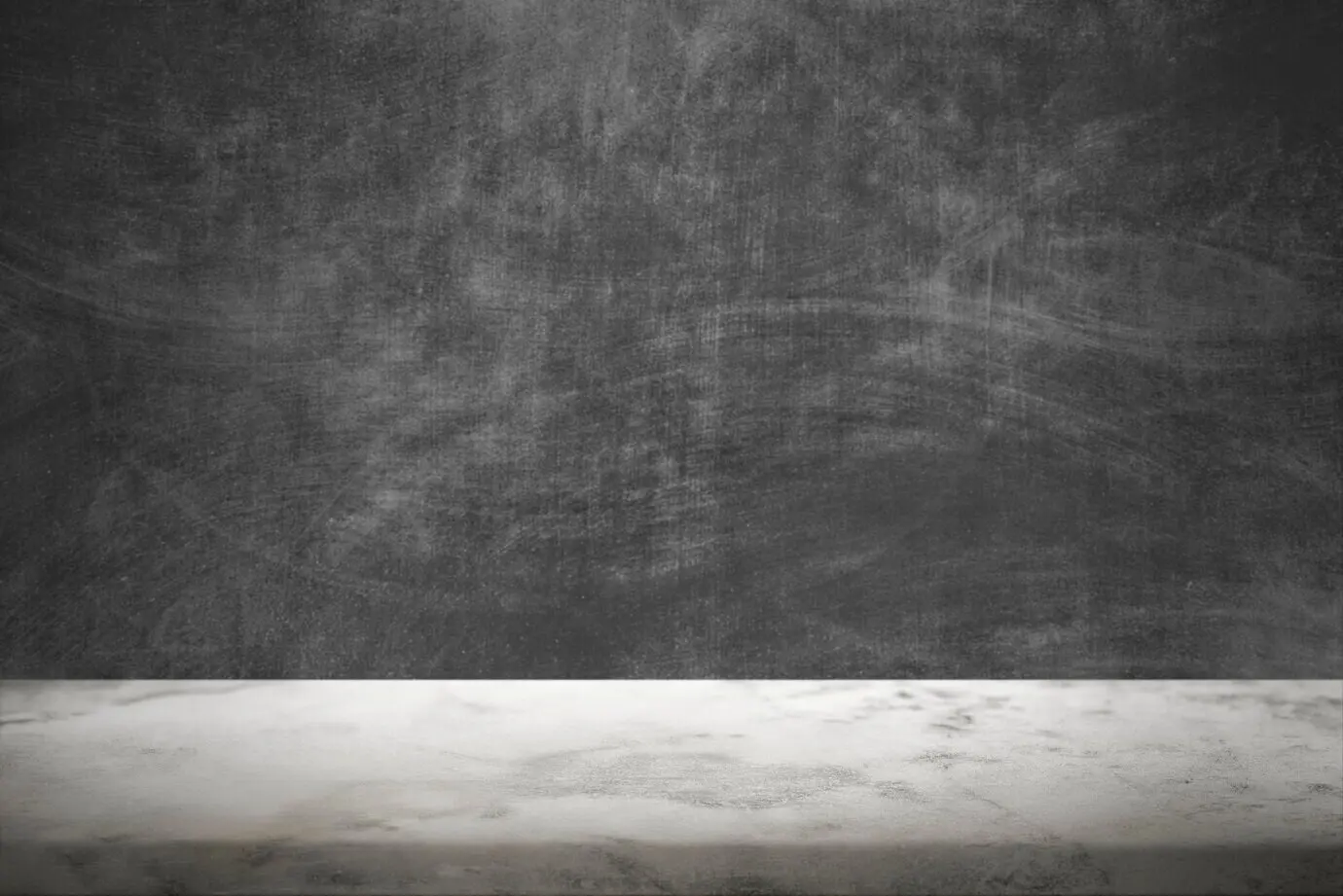 Product background featuring a dark cement wall and a white marble floor.